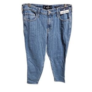 Hollister Ultra High Rise Mom Jeans W32 L27 Vintage Stretch Striped Denim‎